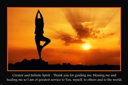 tree pose SPIRITUAL SUN inspirational poster 24X36 YOGA prayer HEALING