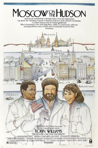 MOSCOW ON THE HUDSON movie poster 1984 ROBIN WILLIAMS defection in NYC 24X36