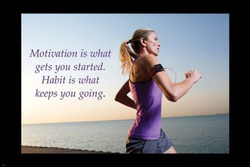 HABIT and MOTIVATION quote INSPIRATIONAL poster RUNNING sports 24X36 UNIQUE