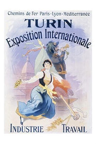 vintage travel poster TURIN EXPOSITION INTERNATIONAL mediterranean new 24X36