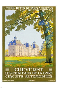 CHEVERNY chemins de fer de paris a orleans VINTAGE TRAVEL POSTER 24X36 new