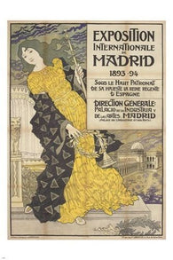 VINTAGE AD POSTER exposition internationale de madrid E.S. GRASSET 24X36 new