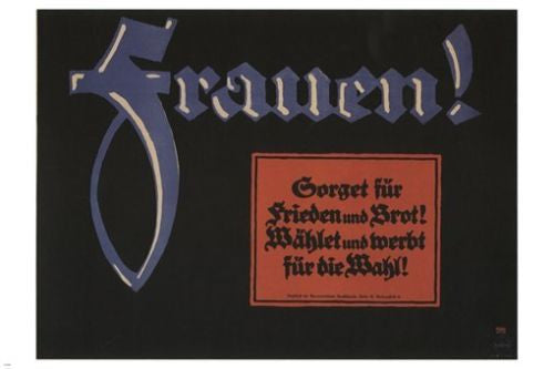 Women! VINTAGE AD POSTER Lucian Bernhard GERMANY 1918 24X36 first Rate