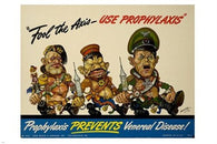 VENEREAL DISEASE PREVENTION AD POSTER vintage cartoon military men 24X36