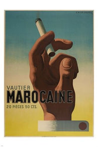 VAUTIER MAROCAINE vintage ad poster FRENCH CIGARETTE retro smoking 24X36
