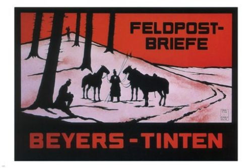 letters to the FRONT vintage war poster Carl TIPS Germany 1915 24X36 RARE!