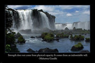 CHILEAN FALLS IMAGE with quote from Ghandi INSPIRATIONAL POSTER 24X36 truth