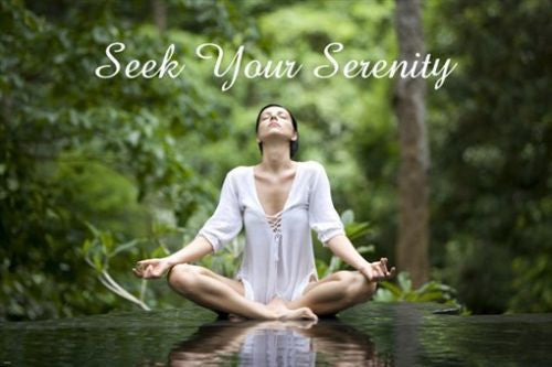 SERENITY YOGA POSTER peaceful calm meditating OUTSIDE FOREST INSPIRING 24X36