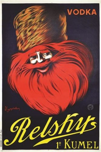 vintage poster for a RUSSIAN VODKA - RELSKY classic alcohol COLLECTORS 24X36