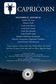 Capricorn Description ASTROLOGY POSTER 24X36 QUALITIES famous people QUOTES
