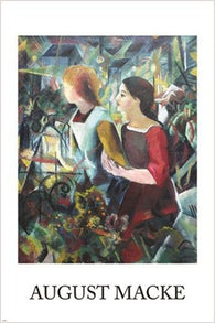 1913 august macke VINTAGE ART POSTER woman holding bread COLLECTORS 24X36