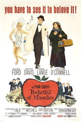 1961 FRANK CAPRA'S POCKETFUL OF MIRACLES movie poster BETTE davis 24X36