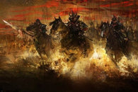 chinese warriors painting poster 24X36 HISTORIC IMPRESSIONISTIC ART GEM