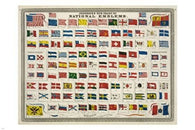 JOHNSON'S NEW CHART OF NATIONAL EMBLEMS vintage poster 1868 24X36 rare!