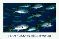 School Of Fish MOTIVATIONAL POSTER 24X36 Teamwork LEADERSHIP achievement