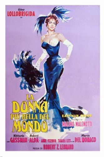 LA DONNA MONDO movie poster EXOTIC BEAUTY FEATHERS gina LOLLOBRIGIDA 24X36