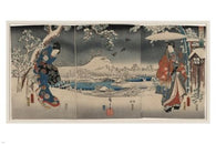 Japanese painting SNOWY LANDSCAPE poster Utagawa Kunisada 24x36 Tale of Genji