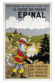 epinal france vintage travel poster CARTOON CAT forest trees 24X36 RARE NEW
