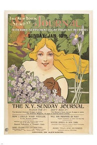 THE NEW YORK SUNDAY JOURNAL vintage mag poster BEN WALLS 24X36 educational