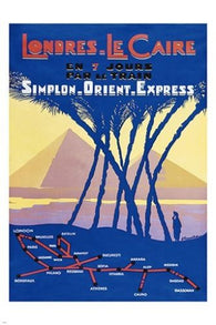 london to cairo FRENCH TRAIN vintage travel poster INTERNATIONAL 24X36 HOT