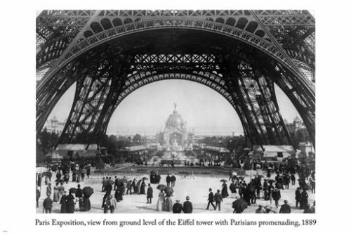 1889 PARIS EXPOSITION ground level of EIFFEL TOWER photo poster 24X36