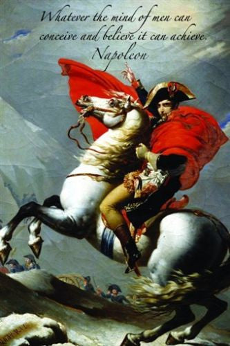 BELIEF & ACHIEVEMENT QUOTE Inspirational Poster 24X36 Napoleon on horse