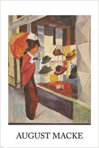 august macke VINTAGE ART POSTER cubist print SHOPPING FOR A HAT 24X36 rare