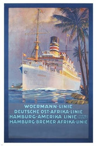 vintage travel poster WOERMANN USAMBARA historic international SHIP 24X36