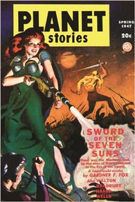 PLANET STORIES vintage comic book cover poster SPRING 1947 sci-fi 24X36 RARE