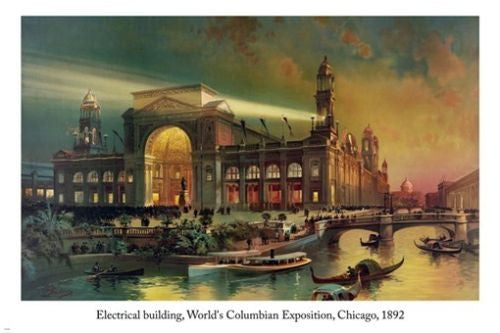ELECTRICAL BUILDING 1892 World's Columbian Exposition FINE ARTS POSTER 24X36