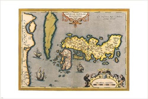 antique MAPS of the WORLD - JAPAN poster ABRAHAM ORTELIUS cartography 24X36