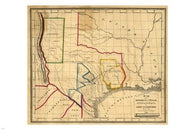 WOODWARD texas VINTAGE poster 1842 24X36 historic EDUCATIONAL top notch