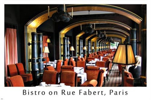 BISTRO on RUE FABERT inspirational poster 24X36 STUNNING interior PARISIAN