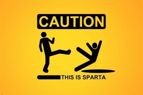 movie 300 THIS IS SPARTA poster 24X36 STICK PEOPLE fighting kicking COMICAL
