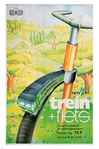 1976 BICYCLE train VINTAGE FOREIGN AD POSTER  marci brussels 24X36 SPORTY