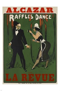 ALCAZAR RAFFLES DANCE vintage ad poster LA REVUE dramatic 24X36 FRENCH