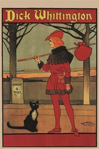 dick whittington & cat VINTAGE POSTER john hassall ENGLISH FOLKLORE 24X36