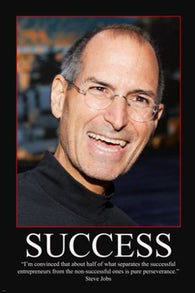 STEVE JOBS MOTIVATIONAL POSTER 24X36 success & perseverance quote NEW!