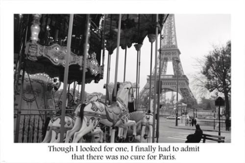 BEAUTIFUL PARIS NOSTALGIA Carousel & Quote Poster 24X36 Eiffel Tower