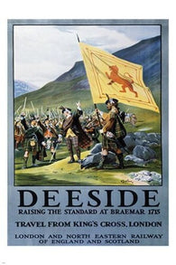 deeside SCOTLAND vintage travel poster HISTORIC POLITICAL SCENE 24X36 rare