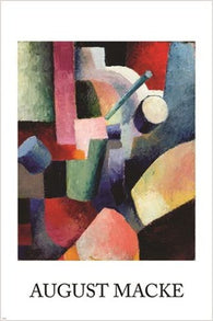 CUBIST PRINT august macke COMPOSITION OF FORMS vintage art poster 24X36 NEW