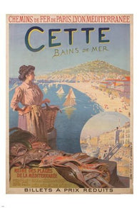 CETTE BAINS DE MER toussaint roussy VINTAGE AD POSTER collectors rare 24X36