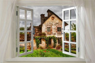 WINDOW ONTO OLD ENGLISH COUNTRY HOUSE 24X36 scenic poster COLLECTORS classic