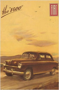 50's vintage car ad poster FIAT 1400 STYLISH CLEAN LINES collectors 24X36