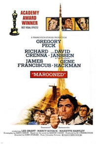 academy award winner MAROONED '69 movie poster GREGORY PECK astronauts 24X36