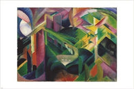 franz marc DEER IN A MONASTERY GARDEN vintage art poster CUBIST MODERN 24X36