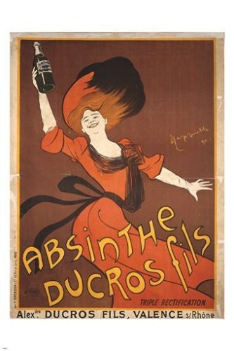 ABSINTH DUCROS by L. CAPPIELLO french vintage ad poster AGED LOOKING 24X36