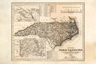 NORTH CAROLINA 1851 detailed VIEW poster has GOLD REGION rare NEW 24X36