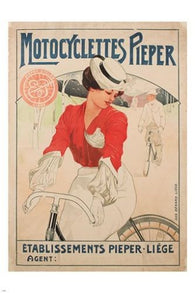 vintage AD POSTER emile berchmans' MOTOCYCLETTES PIEPER classic sporty 24X36