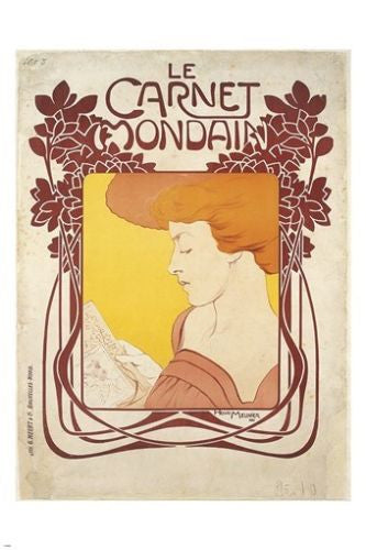 le carnet mondain VINTAGE AD POSTER henri meunier REFINED LOVELY 24X36 gem